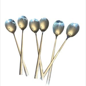 AXIAOLU Spoons, Korean Soup Spoons,Stainless Steel Spoon with long Handles Set 7